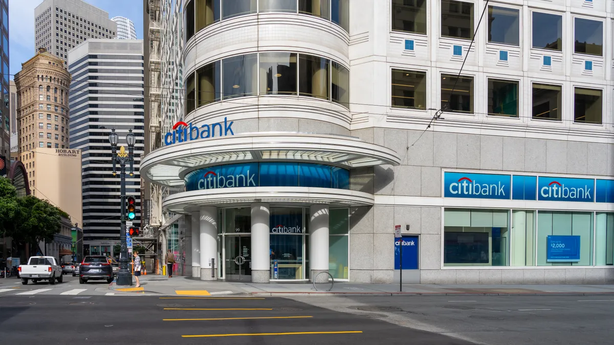 A Citibank building in San Francisco is pictured on June 6, 2023.