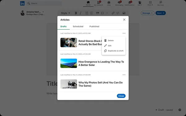 LinkedIn newsletter update