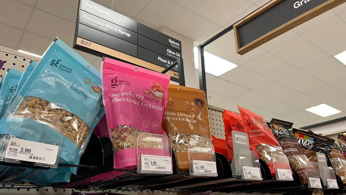 Packages of Good & Gather granola at a Target in Washington, D.C.