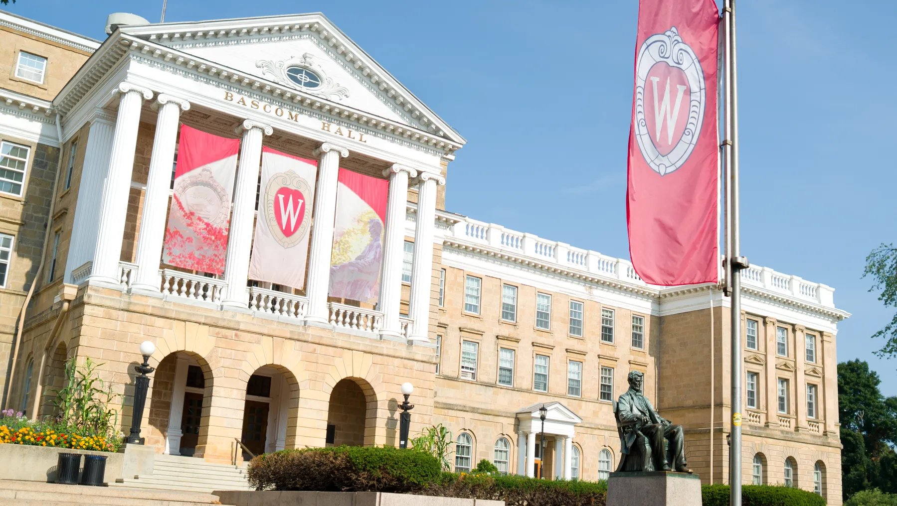 The outside of Bascom Hall at the University of Wisconsin.