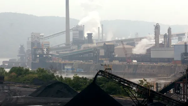 Smoke billows from a coal-powered steel plant owned by U.S. Steel in western Pennsylvania.